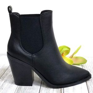 New Black Point Toe Chelsea Ankle Boots Booties
